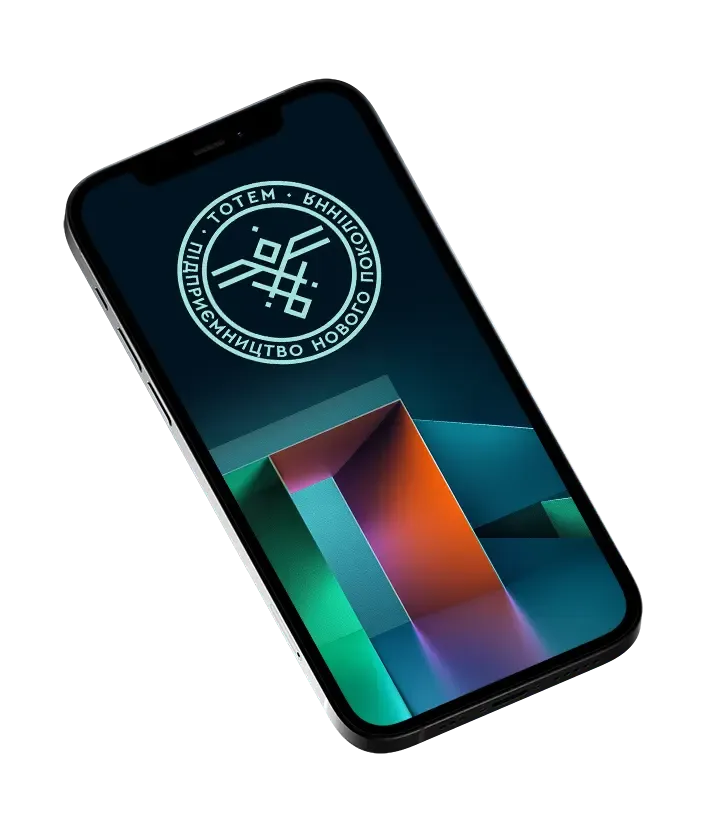 phone with totem logo